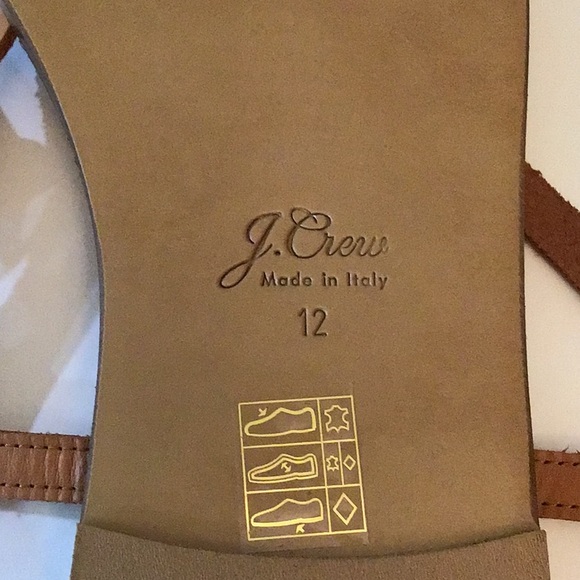 J. Crew Vachetta Brown Tan 100% Leather Buckle Strappy Flat Sandal Size … - Picture 3 of 7